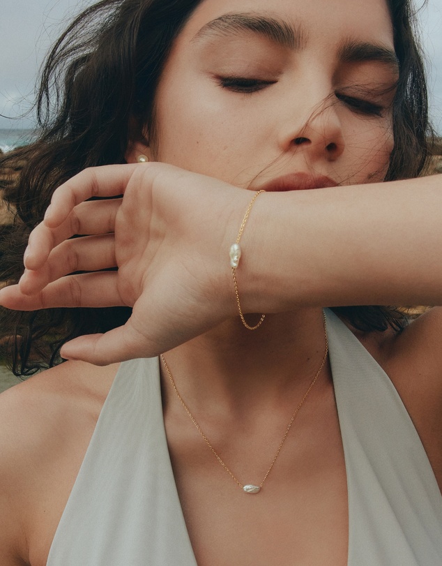 SAINT VALENTINE - Cielo Single Pearl Bracelet - Gold