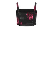 City Chic - Plus size Bianka Bloom Print Crop Top - black