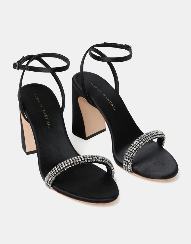 Loeffler Randall - Malia Curved Heel Simple Sandals With Ankle Wrap