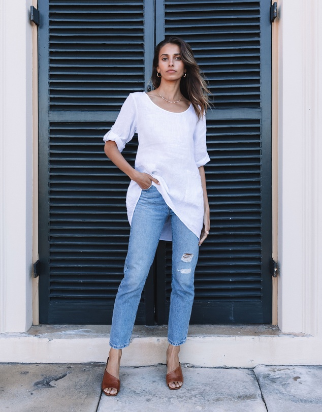 CAMIXA - Federica Linen Tunic Top