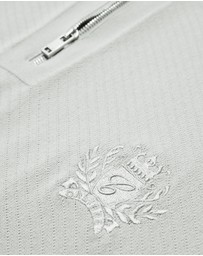 Calibre - Cotton Zip Neck Polo Silver