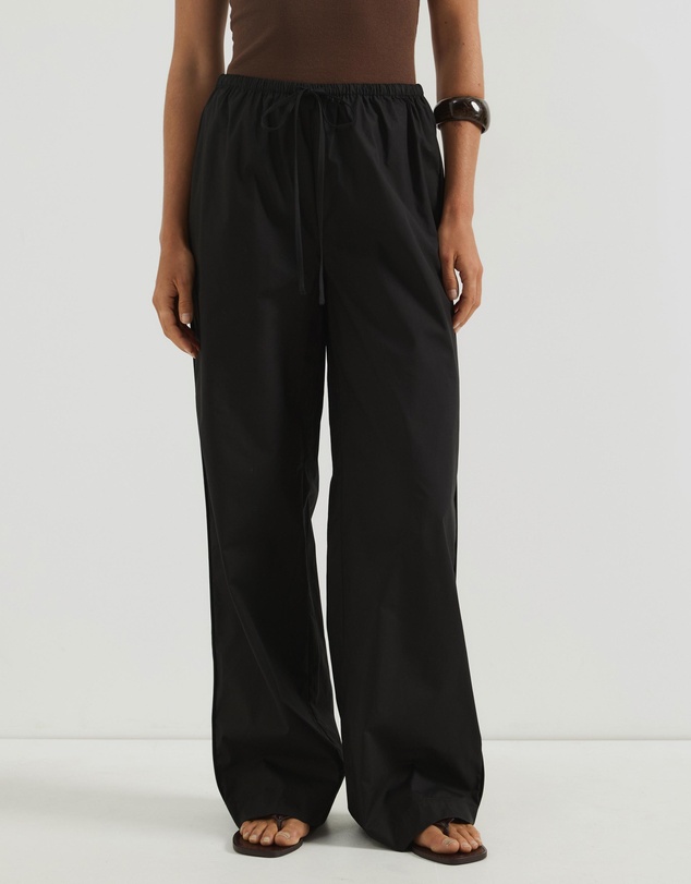 Atmos&Here - Tilly Tie Waist Cotton Poplin Pants