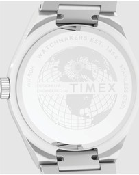 TIMEX - Q Timex® Continental Day and Date 39mm Stainless Steel Bracelet Watch
