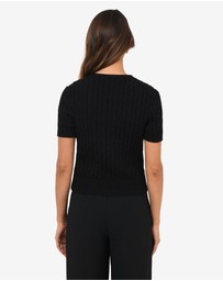 Forcast - Anita Short Sleeve Cable Knit