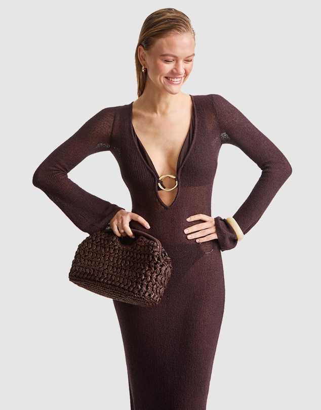 TALA - Multiway Gold Ring Knit Maxi Dress