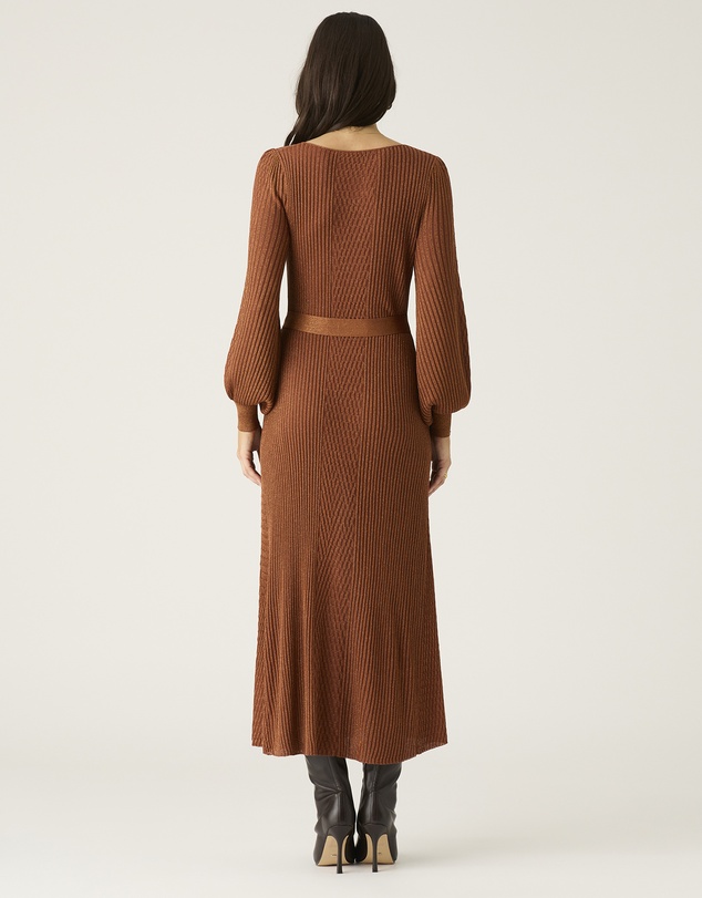 MOS The Label - Scarlet Knit Pattern Midi Dress 