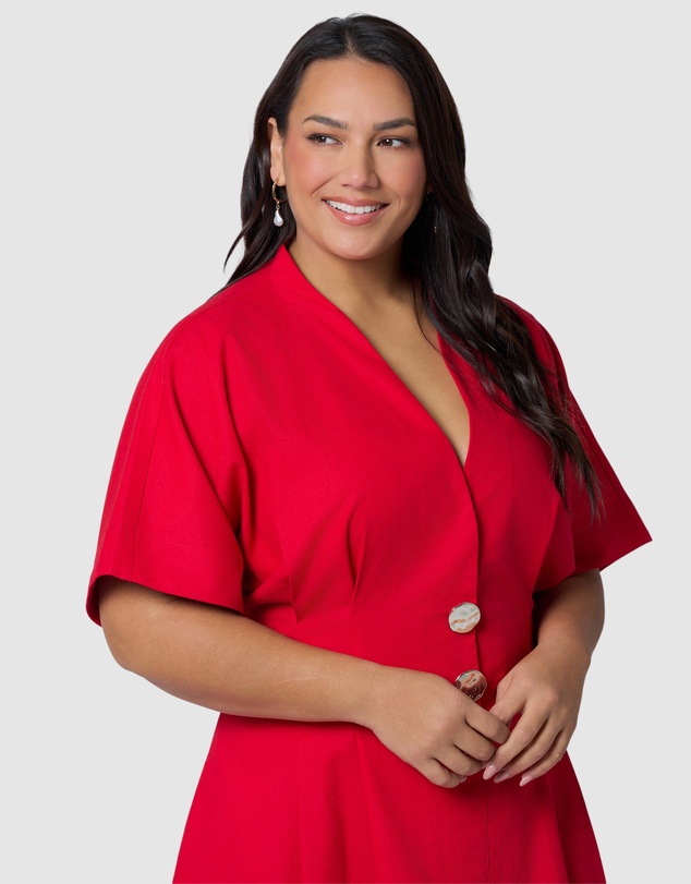 Something 4 Olivia - Blair Linen Midi Dress