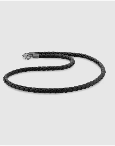 Kuzzoi - ICONIC EXCLUSIVE - Leather Cord Necklace with Oxidised Sterling Silver Closure