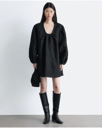 & Other Stories - Tie-Front Jacquard Mini Dress