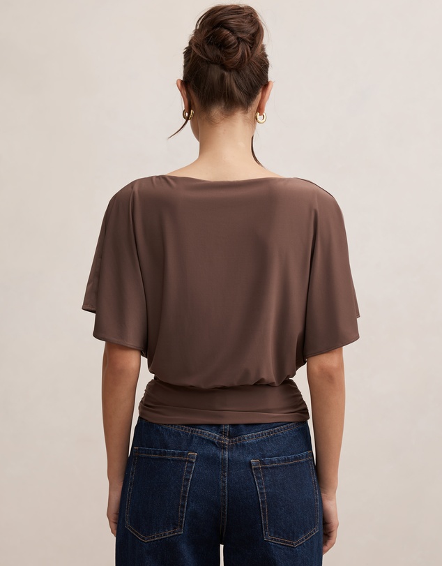 Forever New - Piper Cinched Flutter Sleeves Top