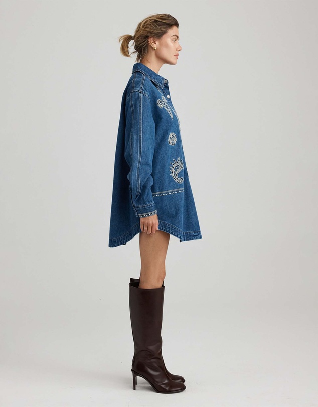 Mattir - Atlas Embroidered Dress