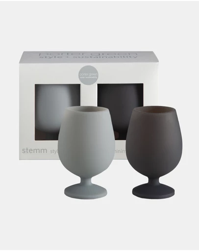 porter green - stemm | silicone unbreakable wine glasses