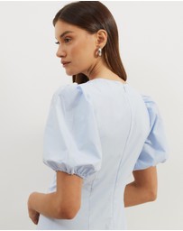 Atmos&Here - Ally Cotton Puff Sleeve Midi Dress