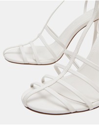 Steve Madden - Tildah White Leather Heels