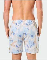 Mitch Dowd - Mitchdowd Mens Woven Cotton Sleep Shorts in Abstract Floral Print
