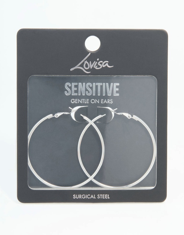 Lovisa - Surgical Steel Hoop Earrings 50 MM