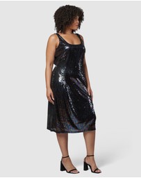 Pink Dusk by Curve Project - Desired Midi Sequin Dress