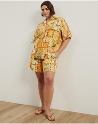 Atmos&Here Curvy - Paradise Linen Blend Shirt