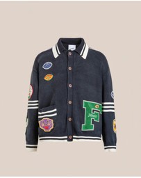 Found - Varsity Patch Collared Cardigan