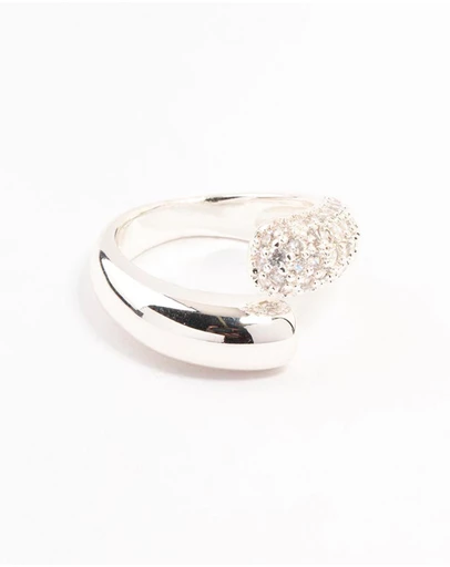 Lovisa - Silver Plated Pave Wrapped Cubic Zirconia Ring