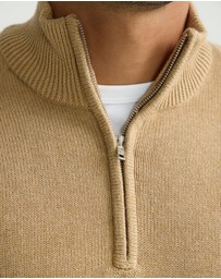Oxford - Robert Zip Neck Knit Pullover