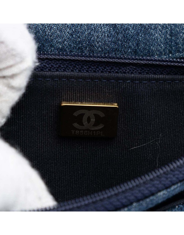 Pre-Loved by Azura Reborn - Pre-Loved Denim 19 Flap Wallet On Chain