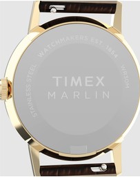 TIMEX - Marlin® Quartz 34mm Leather Strap Watch