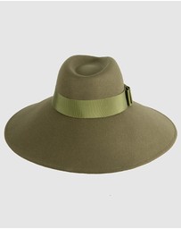 Max Alexander - Wide Brim Olive Winter Hat