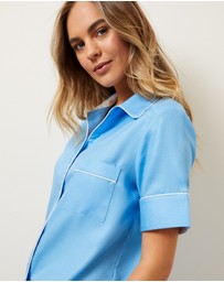 Wanderluxe Sleepwear - The Hydrangea Skies Pyjama Set Short