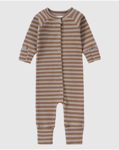 Susukoshi - Waffle Snapsuit Long Sleeves With Pants