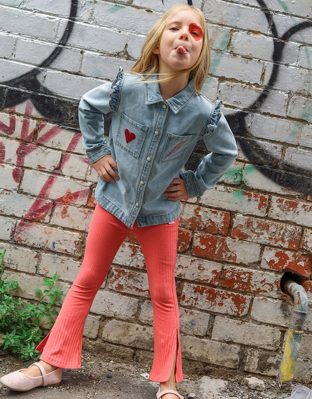 Rock Your Kid - Disco Flare Legging in Raspberry