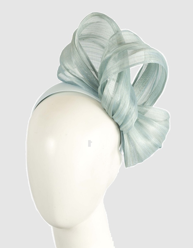 Fillies Collection - Bespoke Light Blue Bow Racing Fascinator
