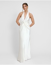 Six Stories - Plunge Knot Neck Scarf Bridesmaid Dress