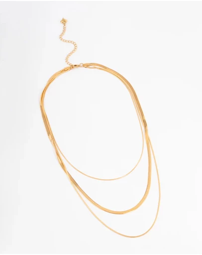 Lovisa - Gold Plated Max Width Snake Layered Necklace