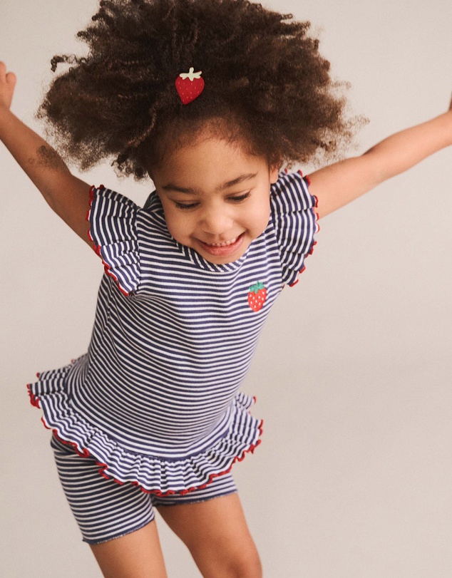 Huxbaby - Stripe Rib Peplum Tee - Babies-Kids