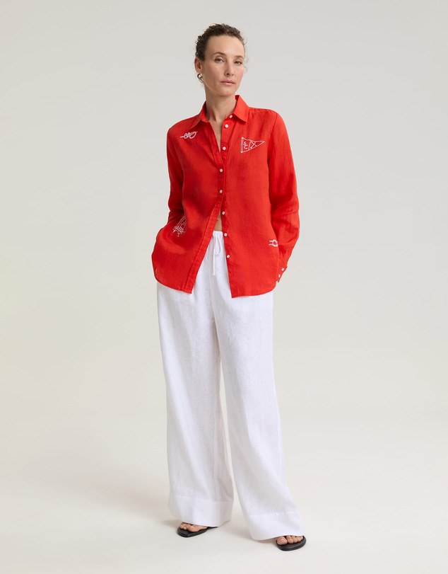 Sportscraft - Dahlia Embroidered Linen Shirt