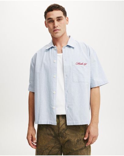 Blue Stripe Emb