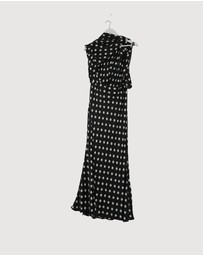 Revibe - Repaired BY JOHNNY. Dove Drape Polka Ankle Dress - AU 12