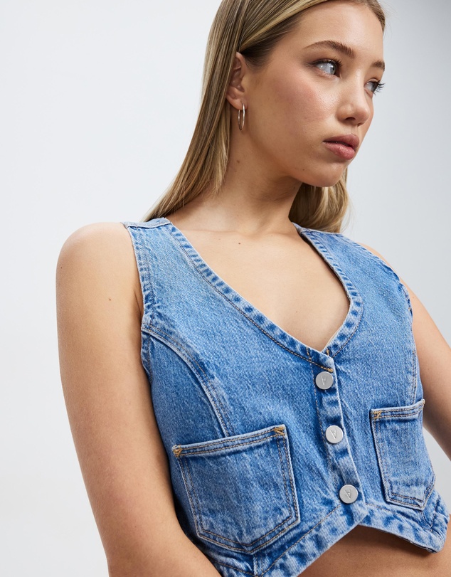 Abrand - Denim Vest - ICONIC EXCLUSIVE
