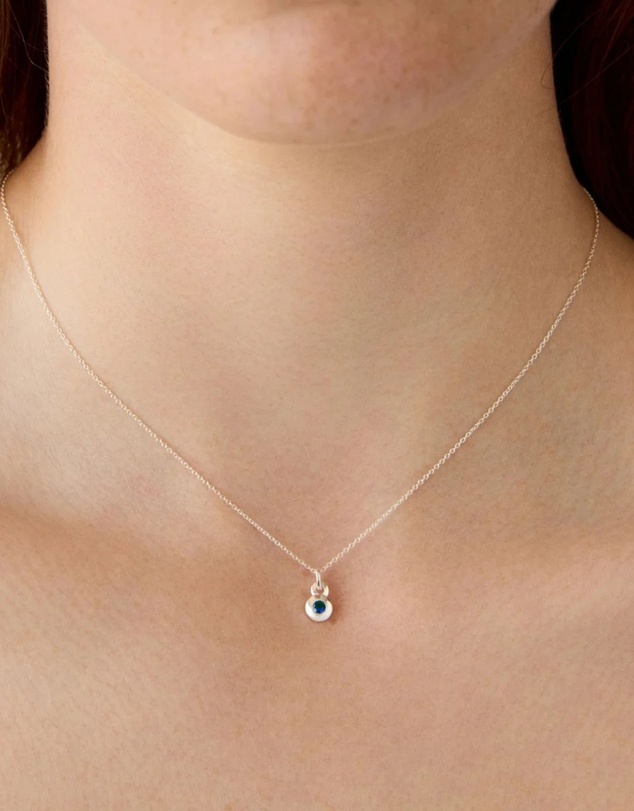 Najo - September Silver & Sapphire Birthstone Necklace