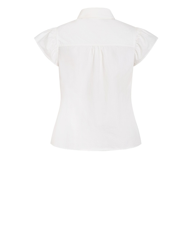 City Chic - Plus size Kelise Flutter Sleeve Cotton Shirt - ivory