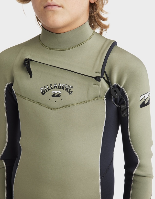 Billabong - Boys 8 to 16 3/2mm Absolute Natural Chest Zip Wetsuit
