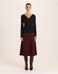 SABA - Coco Wool Ruched Long Sleeve Top