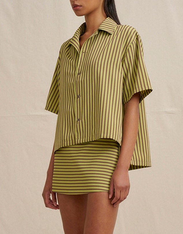 BY JOHNNY. - Pear Stripe Shirt