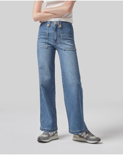 DRICOPER DENIM - Carrie Pacific Blue Wide Straight Leg Jeans
