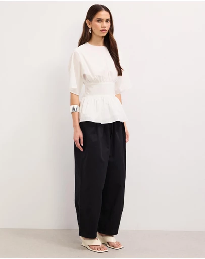 The Fated - Dahlia Cotton Barrel Leg Pants