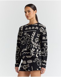 Poolside Paradiso - Jamaica LS Knit Top - Black