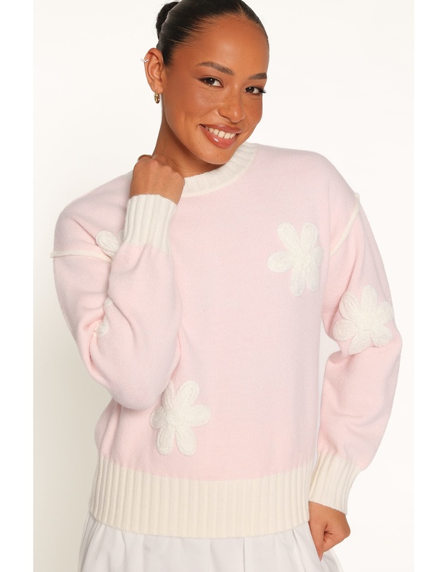 Petal & Pup - Calypso Floral Sweater - Pale Pink