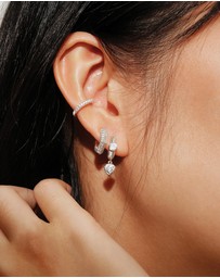 Ania Haie - Ania Haie Silver Sparkling Shield Huggie Hoop Earrings
