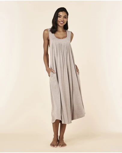 Papinelle - Kate Modal Soft Pleat Front Maxi Nightie